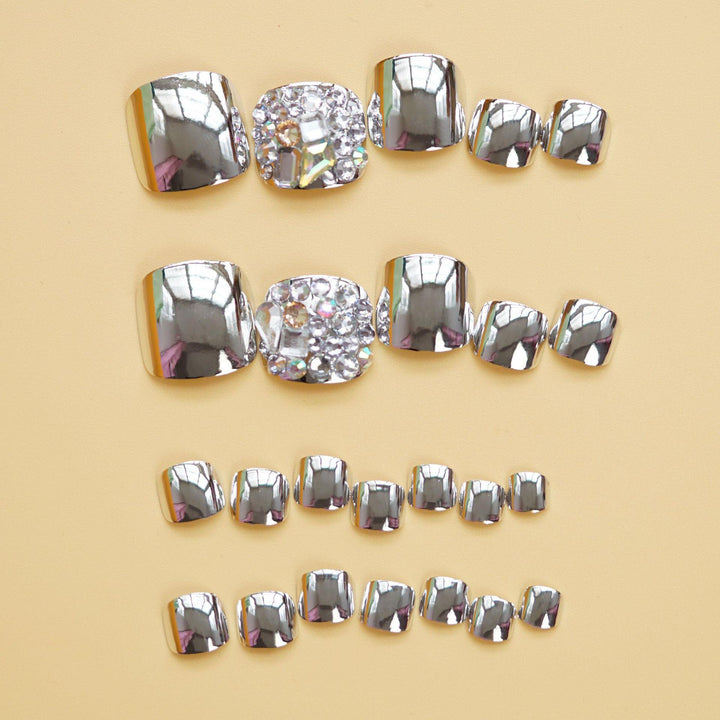 Dekorative mit Strass veredelte Aufklebenägel für die Zehen
