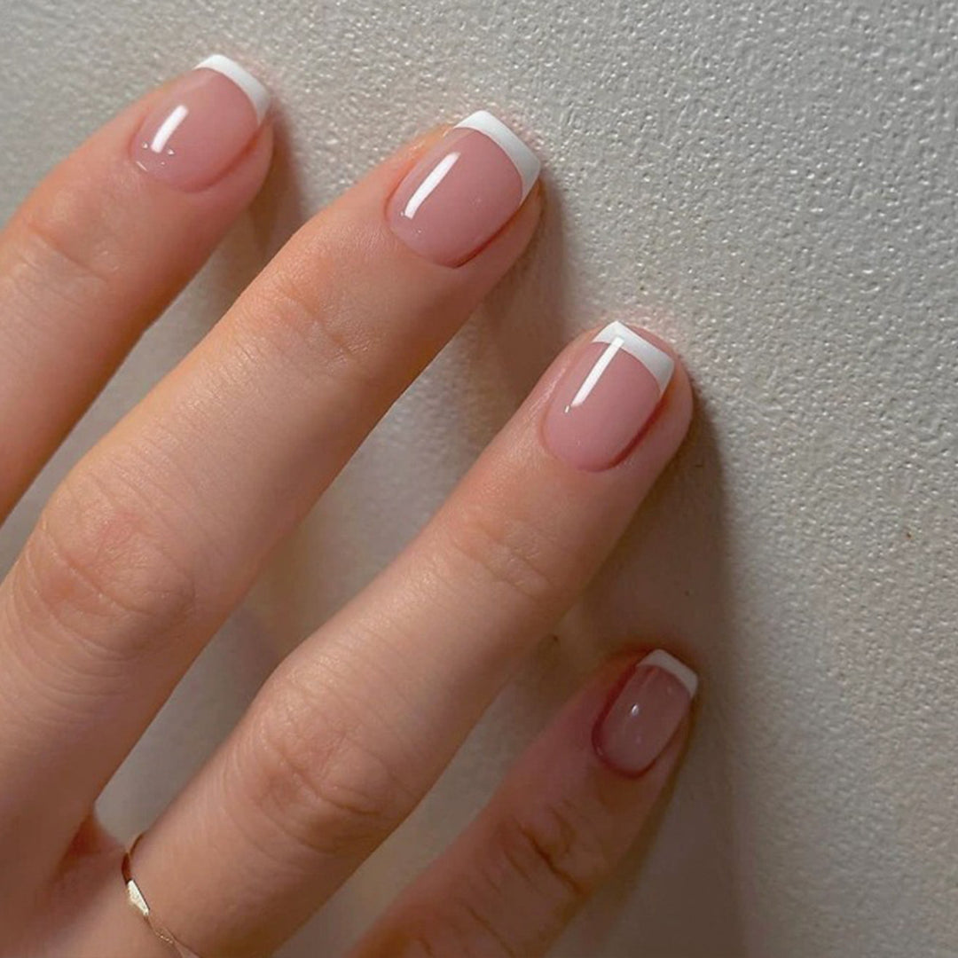 Premium French Tip Press-On Nail Set Karnz