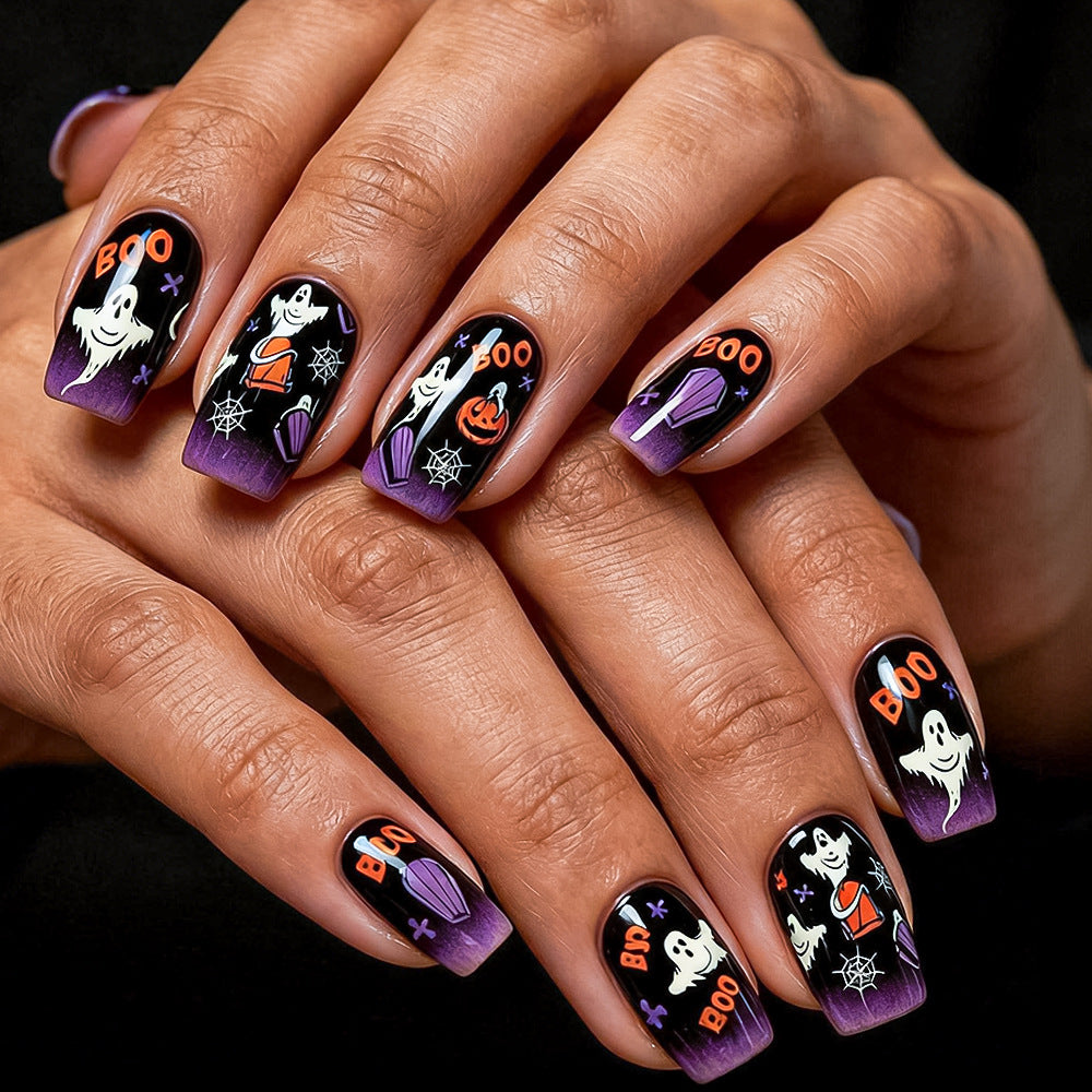Spaßiges Halloween-Themen Press-On Nagelkunst Set Karnz