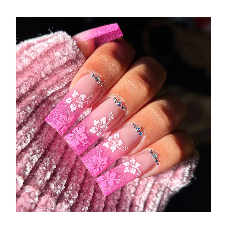 Dekorative florale Nagelverlängerungen
