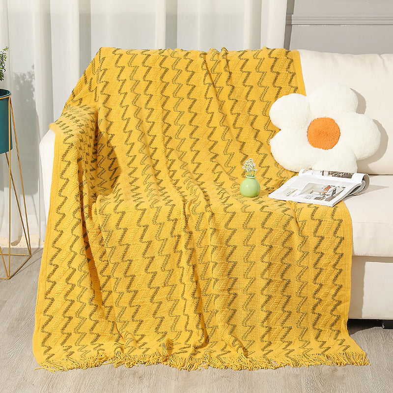 Gemütliche Strickwurfdecke