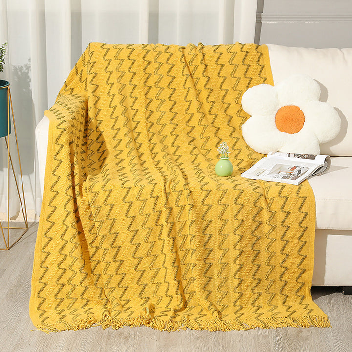 Gemütliche Strickwurfdecke