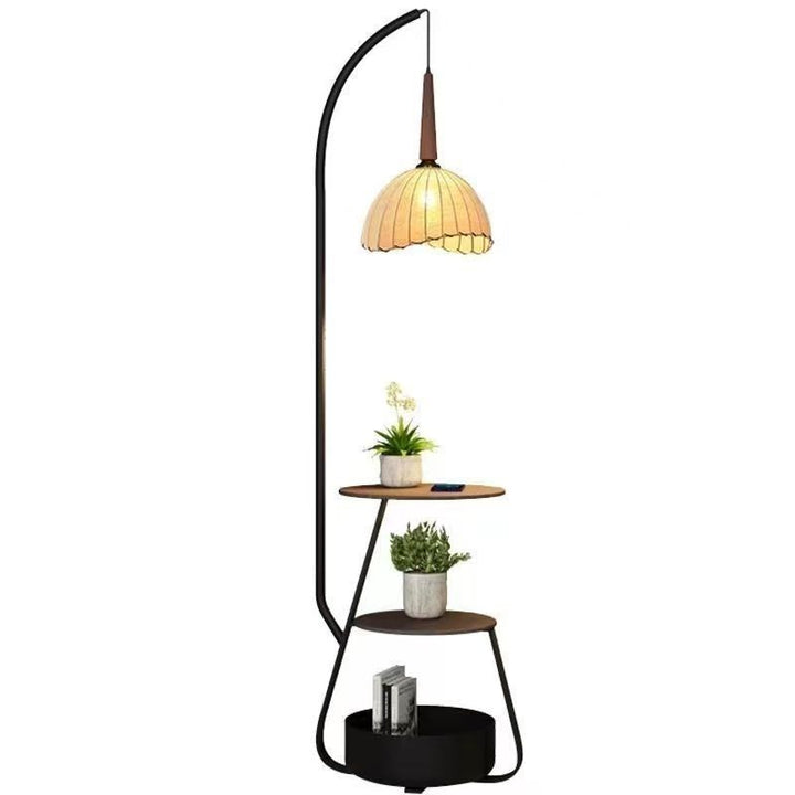 Moderne Stehlampe mit integriertem Pflanzenständer