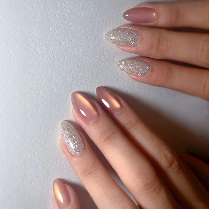 Funkelndes Glitzer Press-On Nagelset Karnz
