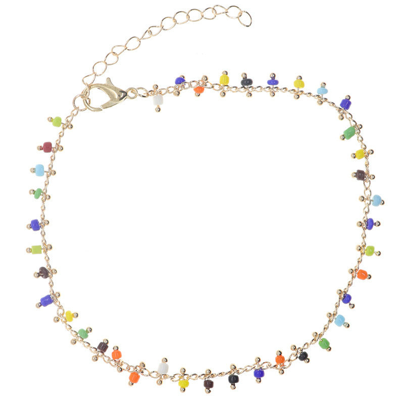 Buntes Perlen-Fußarmband Karnz