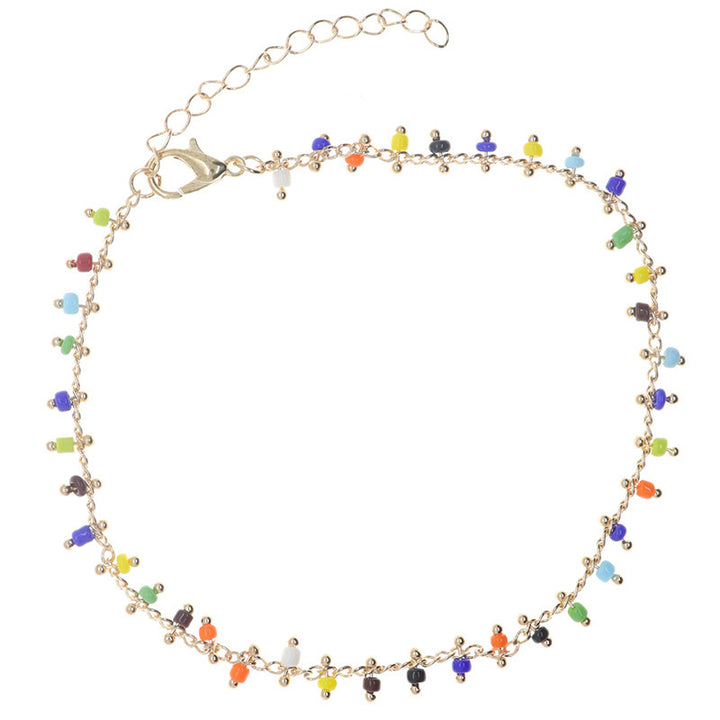 Buntes Perlen-Fußarmband Karnz