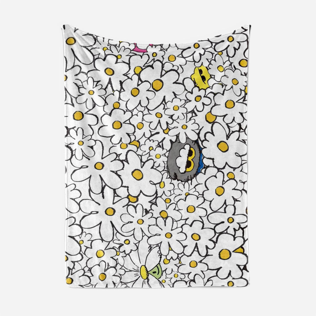 Künstlerische Cartoon-Katzen-Themen Fleece-Wurfdecke