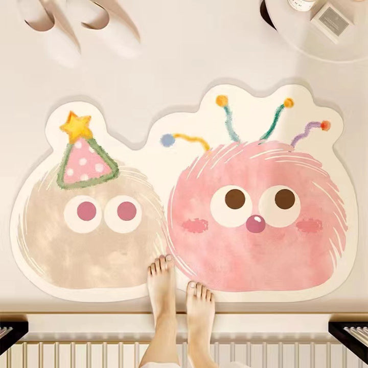 Verspielt mit Cartoon-Motiv Badmatte