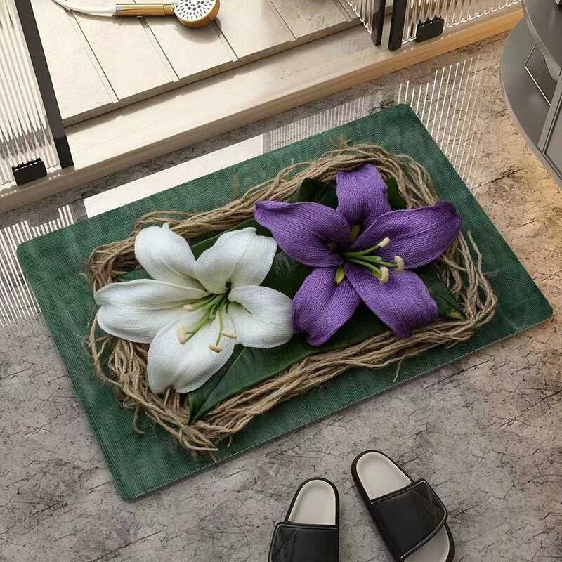 Blumeninspiriertes dekoratives Teppichmatte