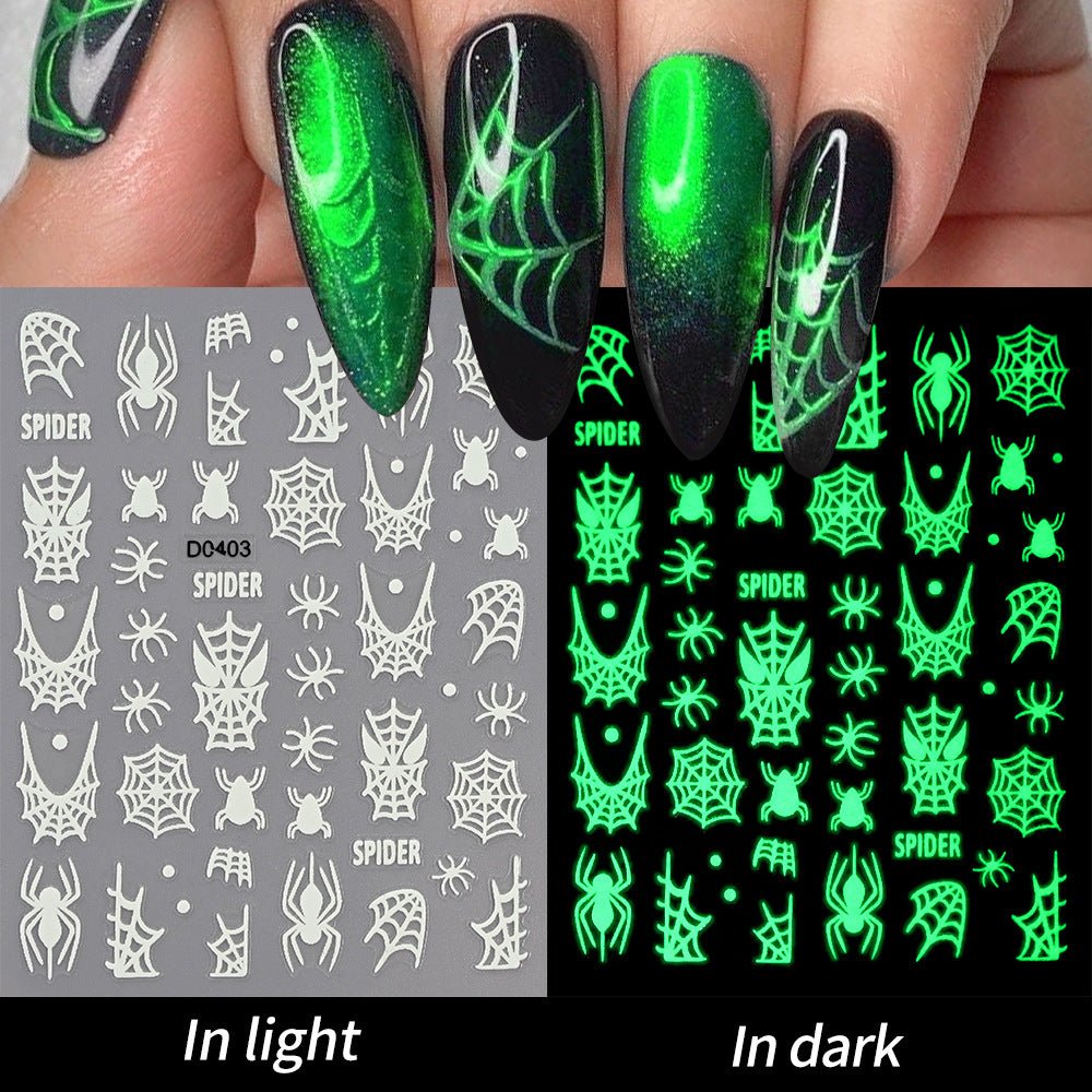 Leuchtende Geister-Nagelkunst Aufkleber Set