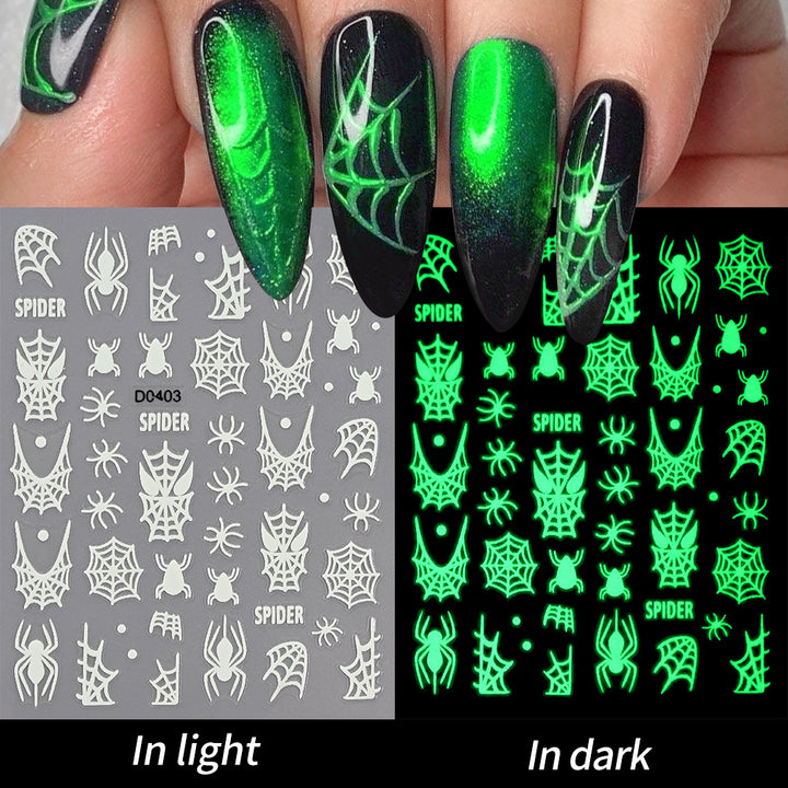 Leuchtende Geister-Nagelkunst Aufkleber Set