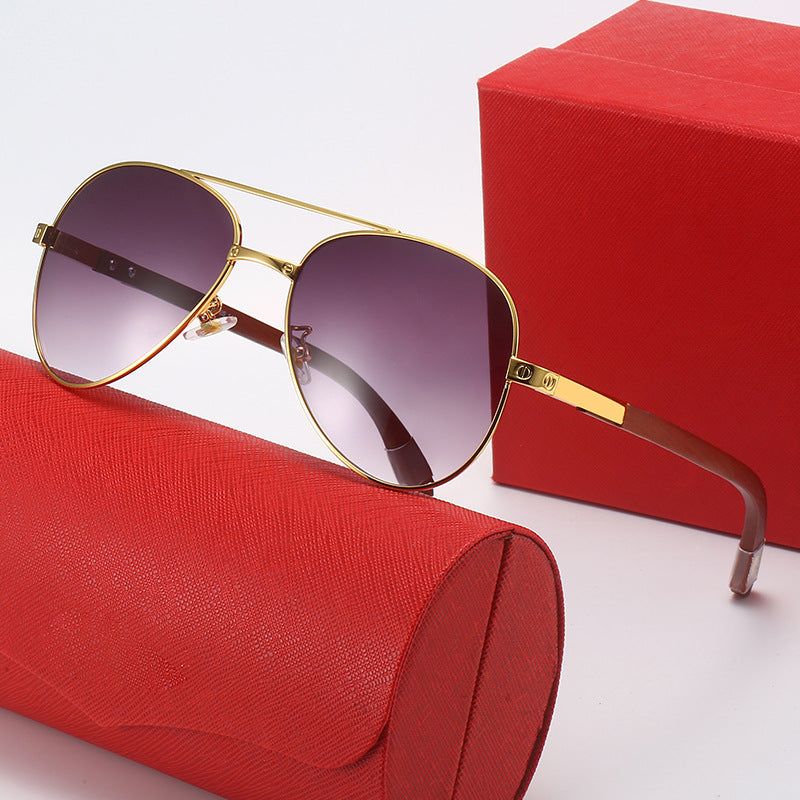 Damen elegante Piloten-Sonnenbrille mit feinem Metallrahmen und UV-Schutz Karnz