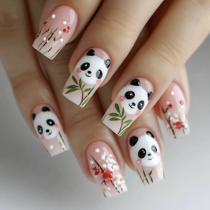 Verspielt Panda-Themen 3D Nagelkunst Set Karnz