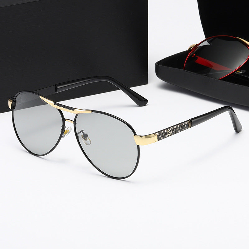 Damen elegante Metall-Sonnenbrille Karnz