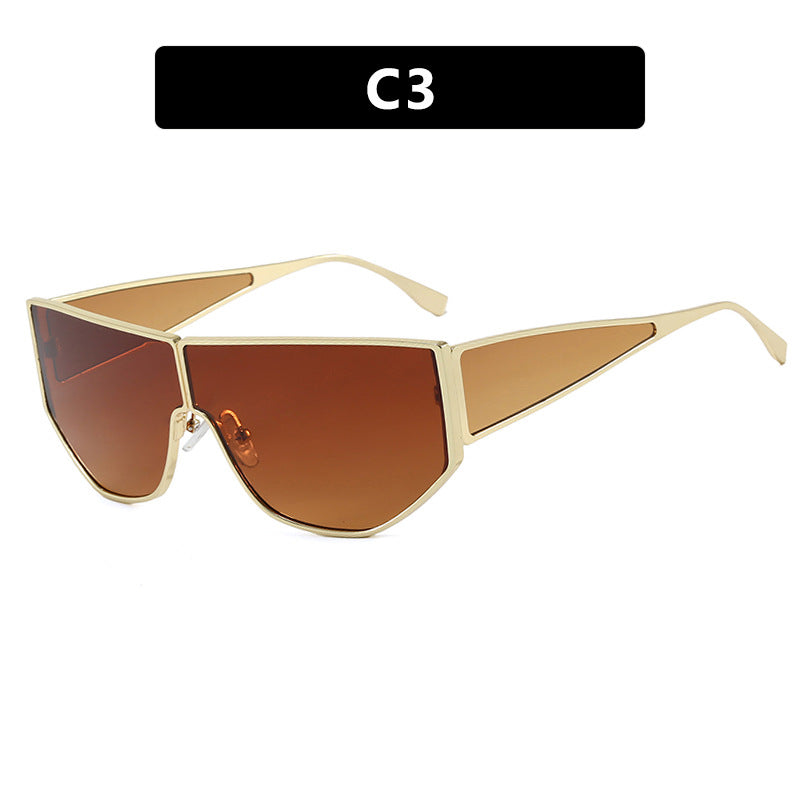 Damen trendige oversized Sonnenbrille mit markantem geometrischen Design Karnz