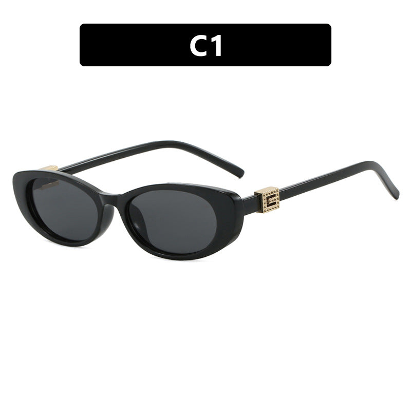Damen elegante Cat-Eye Sonnenbrille mit feinen Akzenten Karnz