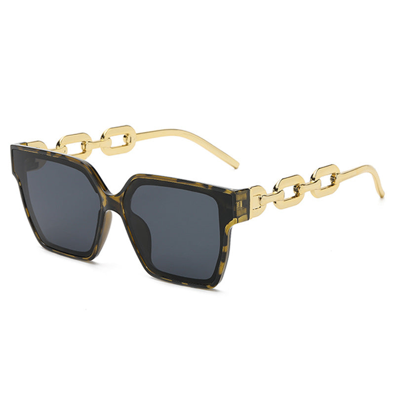 Damen Oversized Fashion-Sonnenbrille mit außergewöhnlichem Kettendesign Karnz