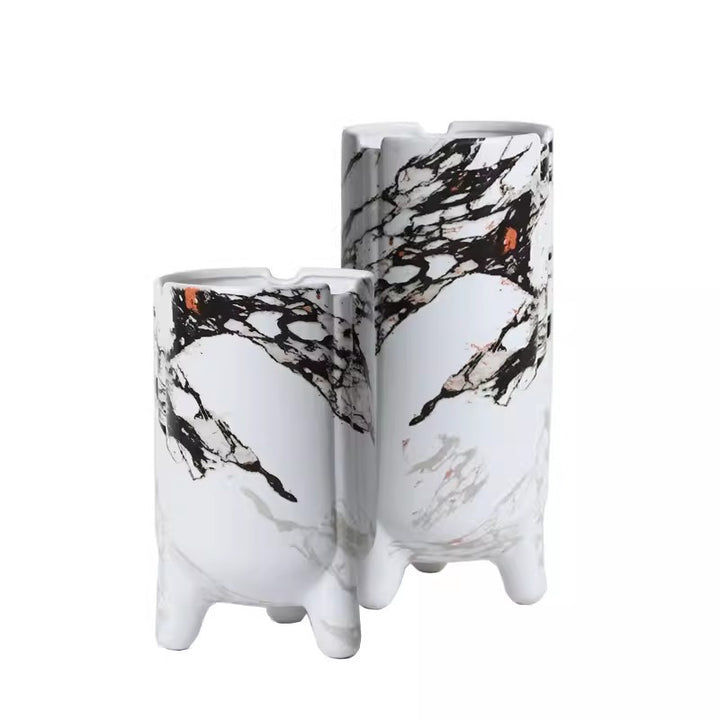 Künstlerische von Marmor inspirierte dekorative Vase