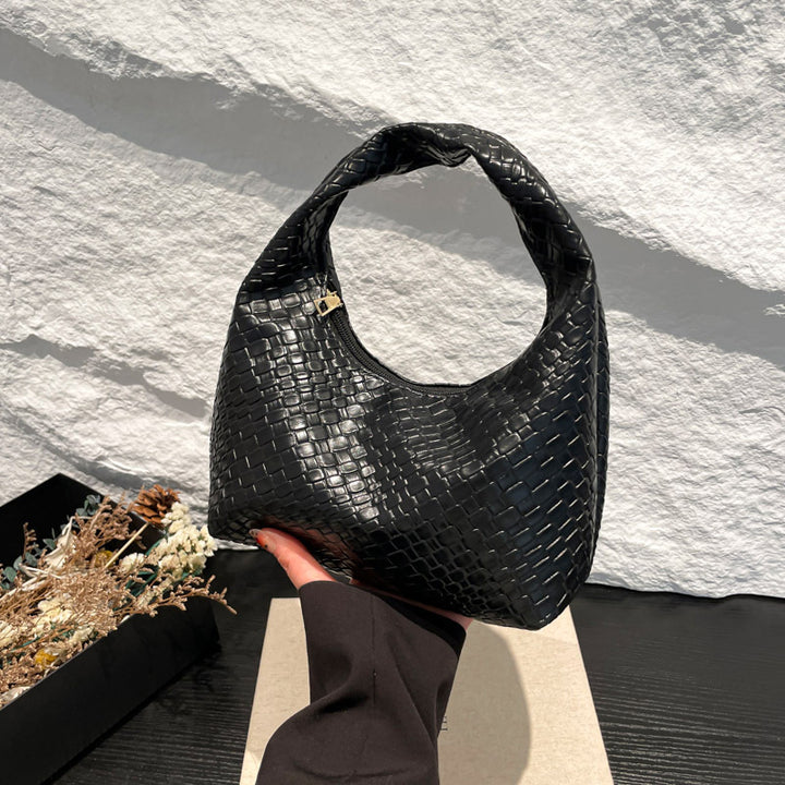 Textured Faux Leder Hobo Tasche Karnz