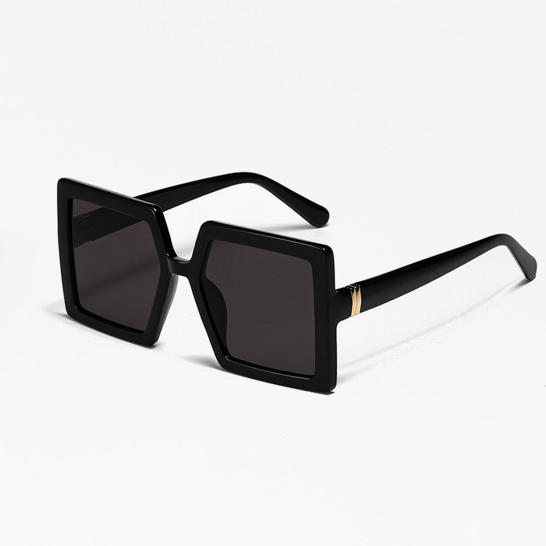 Damen geometrische Sonnenbrille mit modernem, breiten Rahmen Karnz