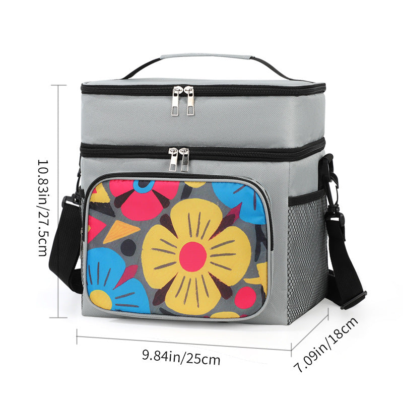 Isolierte Blumen-Lunch-Kühltasche Karnz