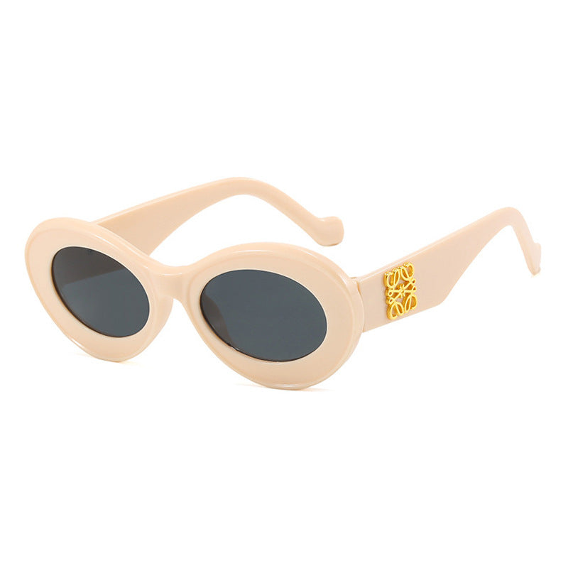 Damen elegante geschwungene Sonnenbrille Karnz