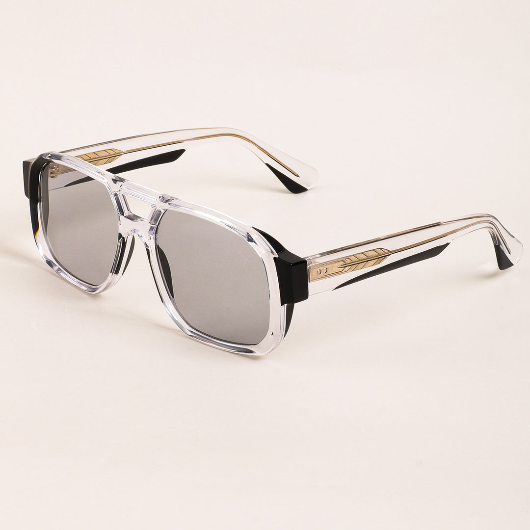 Damen Sonnenbrille im modernen Oversize-Stil mit klarem Rahmen und robusten Gläsern Karnz