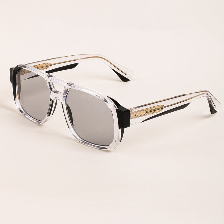 Damen Sonnenbrille im modernen Oversize-Stil mit klarem Rahmen und robusten Gläsern Karnz