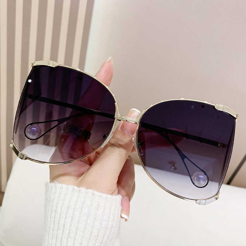 Damen modische Brille mit elegantem Perlendekor Karnz