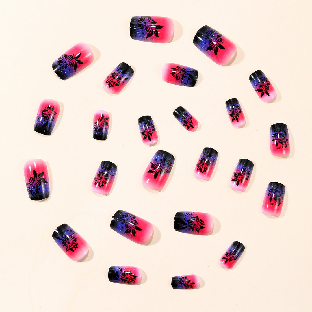 Florale Ombre Acryl Nagel Kunst Extensions Karnz