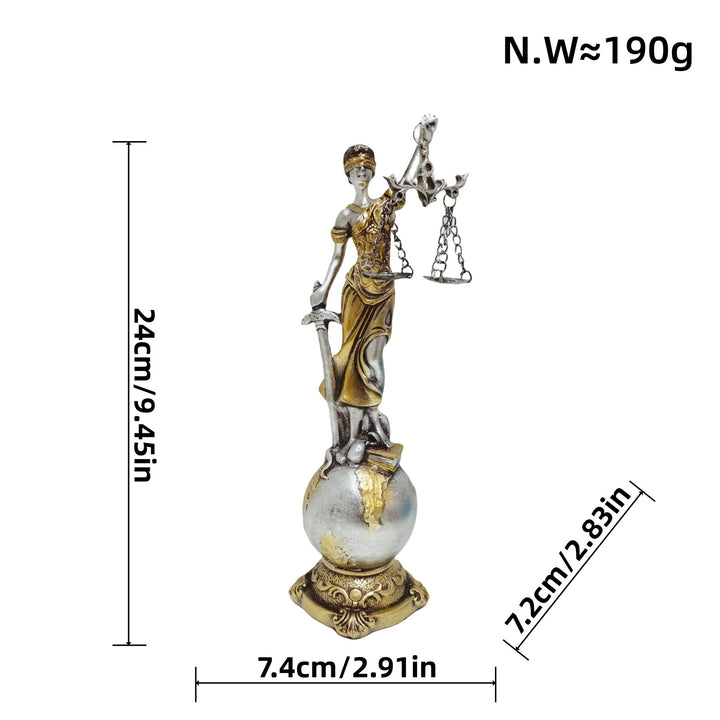 Elegante Statue der Justitia in kunstvollen Details Karnz
