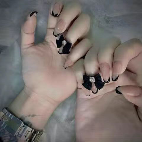 Elegante 3D Schleifenakzent Nagelkunstverlängerungen