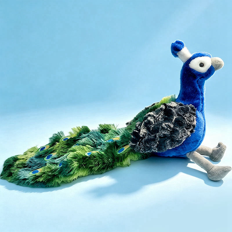 Plüsch Sitzender Pfau Bettdecke mit Übergroßem Flauschigem Schwanz Karnz