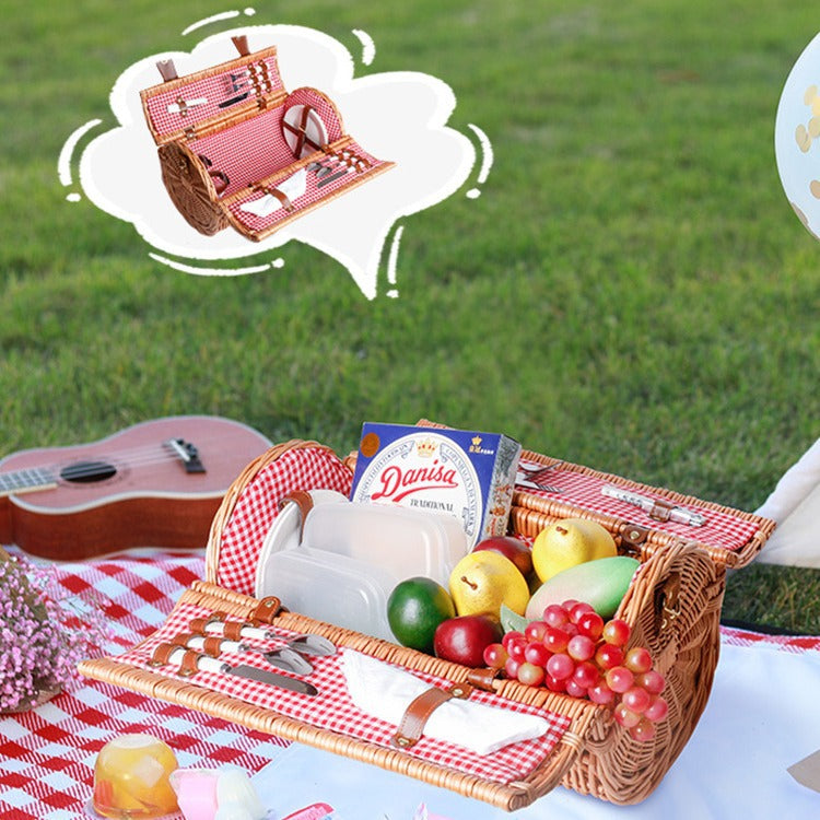 Damen Picknickkorb mit elegantem Geschirrset Karnz