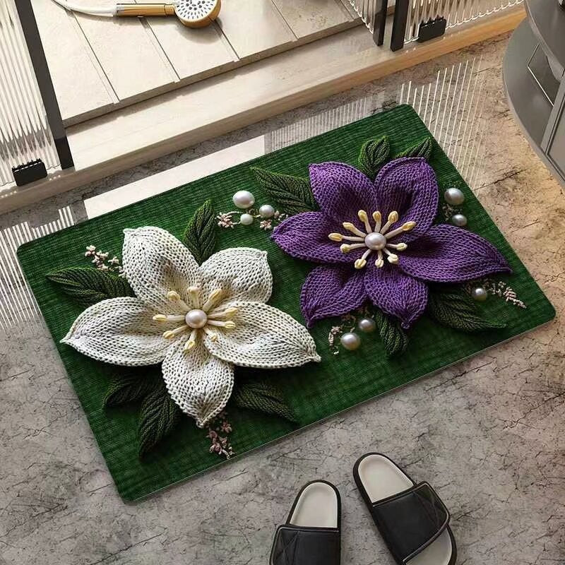 Blumeninspiriertes dekoratives Teppichmatte