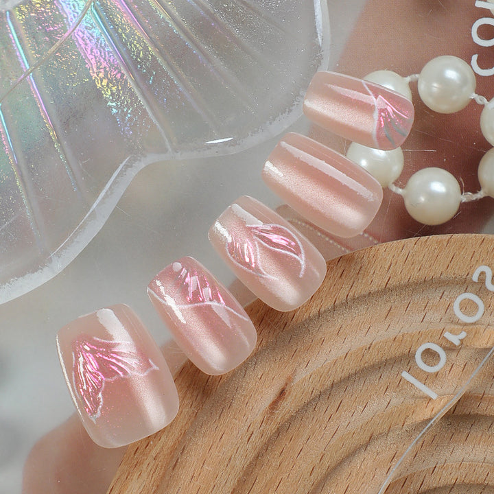 Elegantes Glitter-Akzent Press-On Nagelset