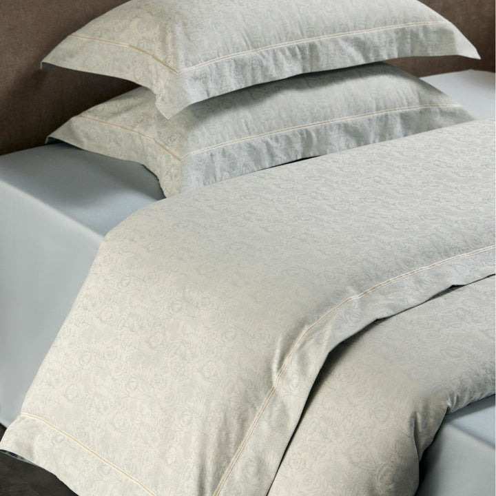 Luxuriöses Jacquard Floral Bettbezug-Set mit Paspelrand