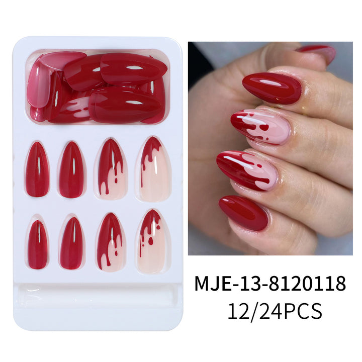 Künstlerisches Abstract Press-On Nagelset Karnz