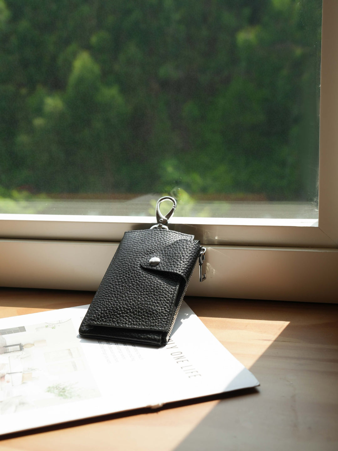Premium Reißverschluss Leder Kartenhalter