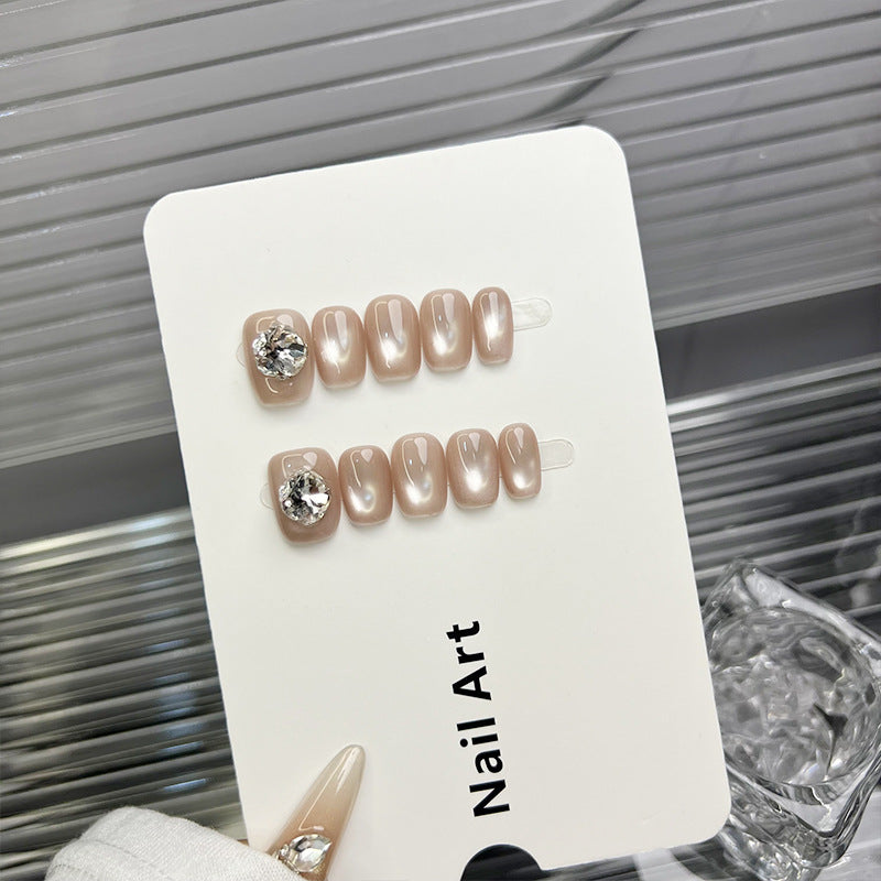 Glamouröse Strass-Akzent Press-On Nagelset