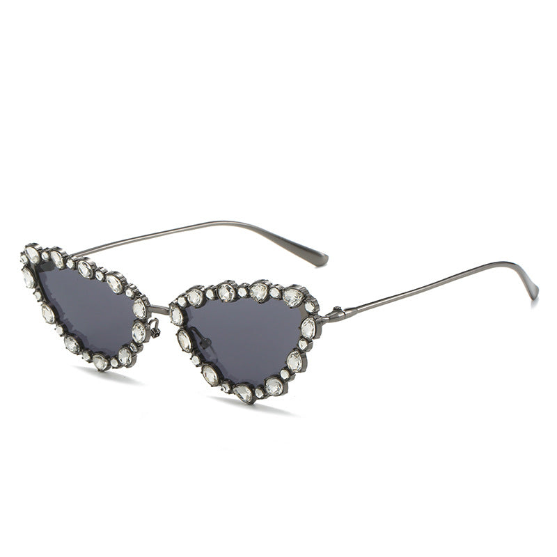 Herzförmige mit Strass verzierten Sonnenbrille Karnz