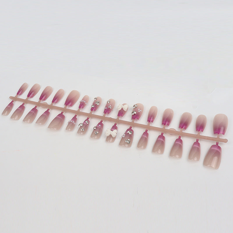 Glamouröse Ombre Dekorative Press-On Nagelset Karnz
