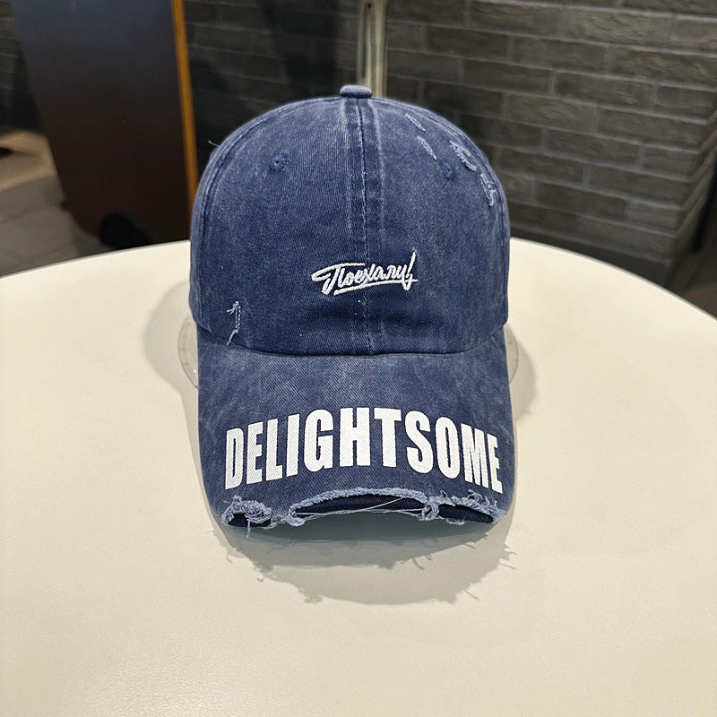 Verblassene Denim Graphic Baseballmütze