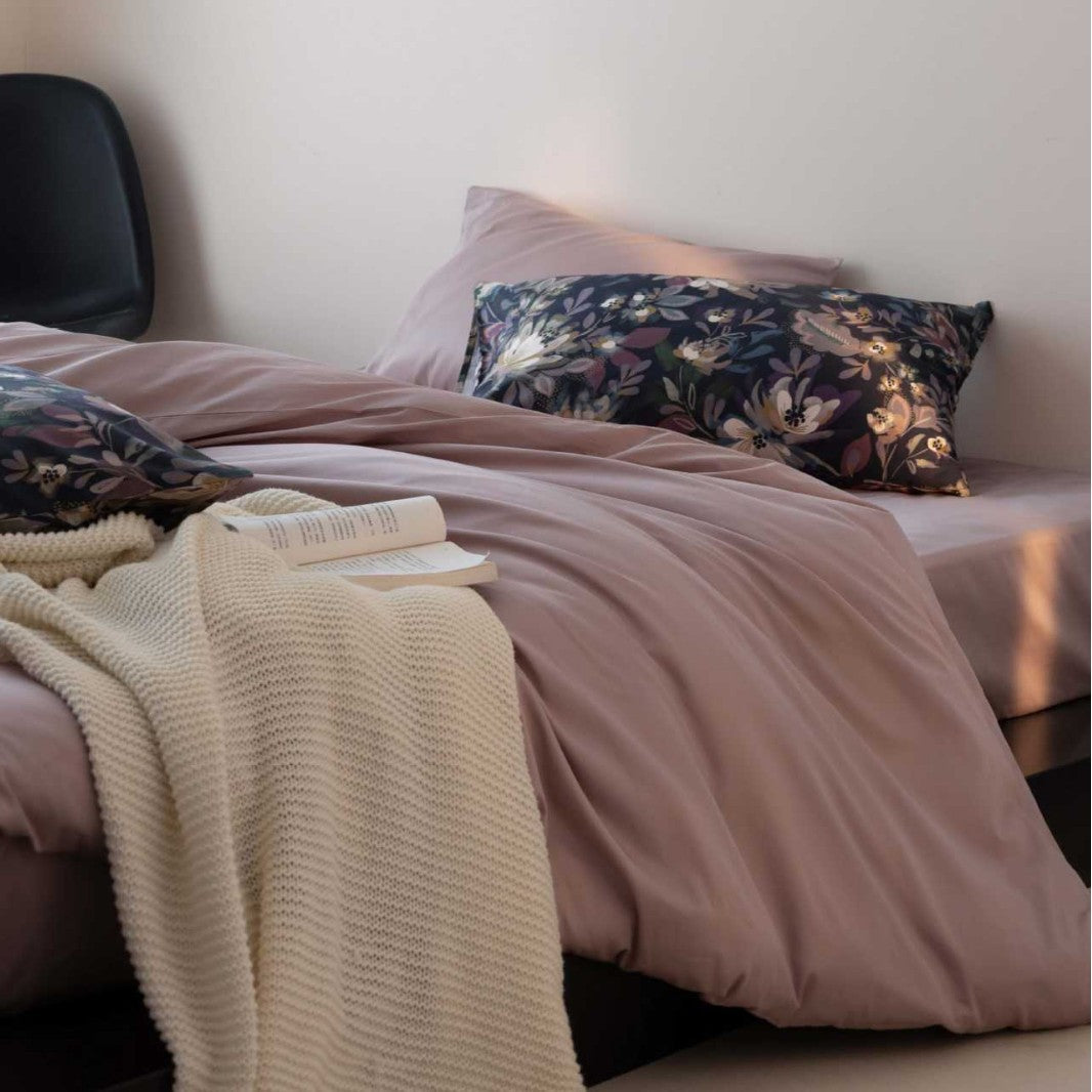 Minimalist Baumwollsatin Wendebettbezug-Set mit tiefen Eckbindern