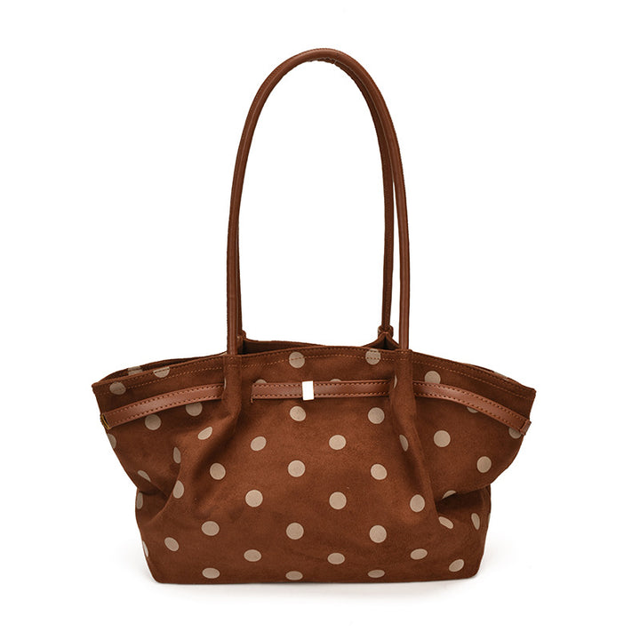 Punktierte Wildleder Schultertasche