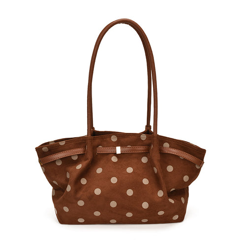 Punktierte Wildleder Schultertasche