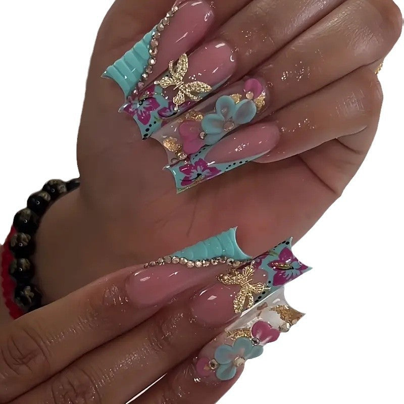 Floral 3D Nagelkunst Verbesserungen Karnz