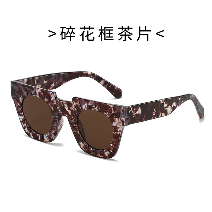 Damen Modische Sonnenbrille mit kreativem geometrischem Rahmen Karnz
