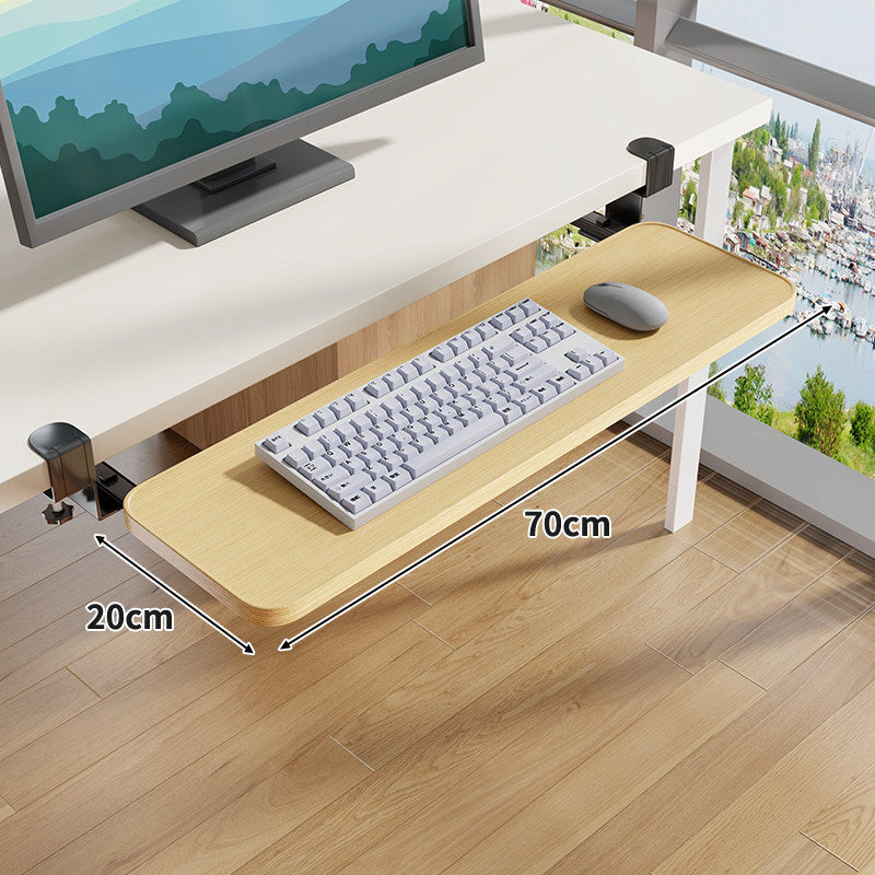 Clamp-Montierter Untertisch Verstellbarer Bambus Tastaturablage