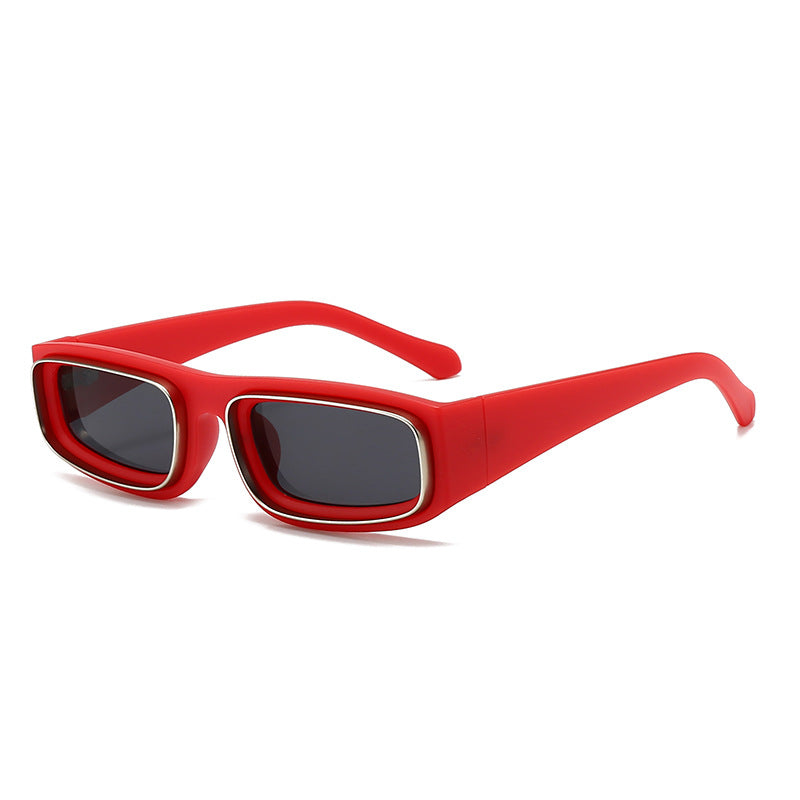 Damen modische und trendige Sonnenbrille mit breitem Rahmen Karnz